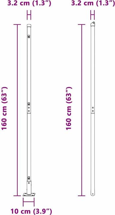 Produktbild vidaXL Zaunpfosten Set aus 104 Grau Beton 3,2 x 3,2 x 83,5 cm