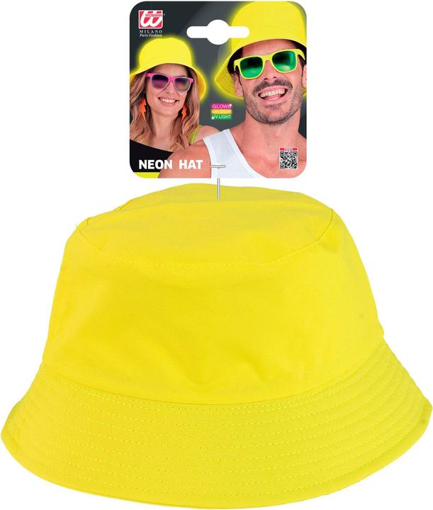 Actual product image Widmann 80s neon bucket fisherman hat in neon yellow
