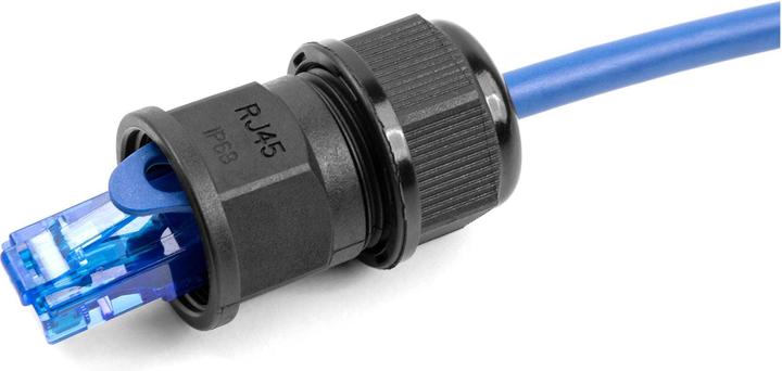 Immagine prodotto Delock Giunto passante per cavo di rete RJ45 IP67 nero impermeabile e antipolvere (Accoppiamento di rete)