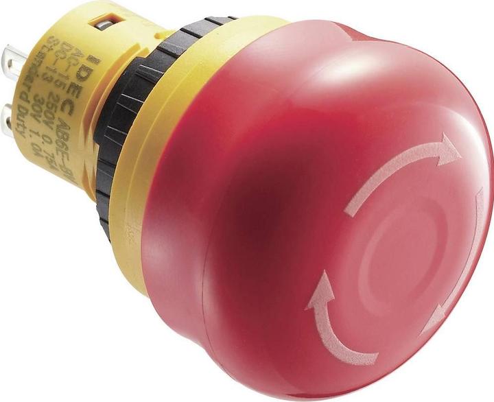 Actual product image Idec EMERGENCY STOP push-button 250 V/AC 3 A 16 mm 2 NC contacts