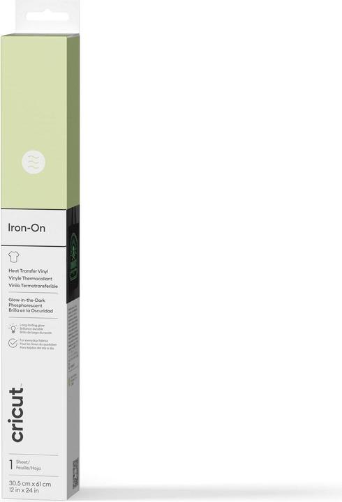 Actual product image Cricut Aufbügelfolie Glow in the Dark 30.5 x 61 cm, Grün
