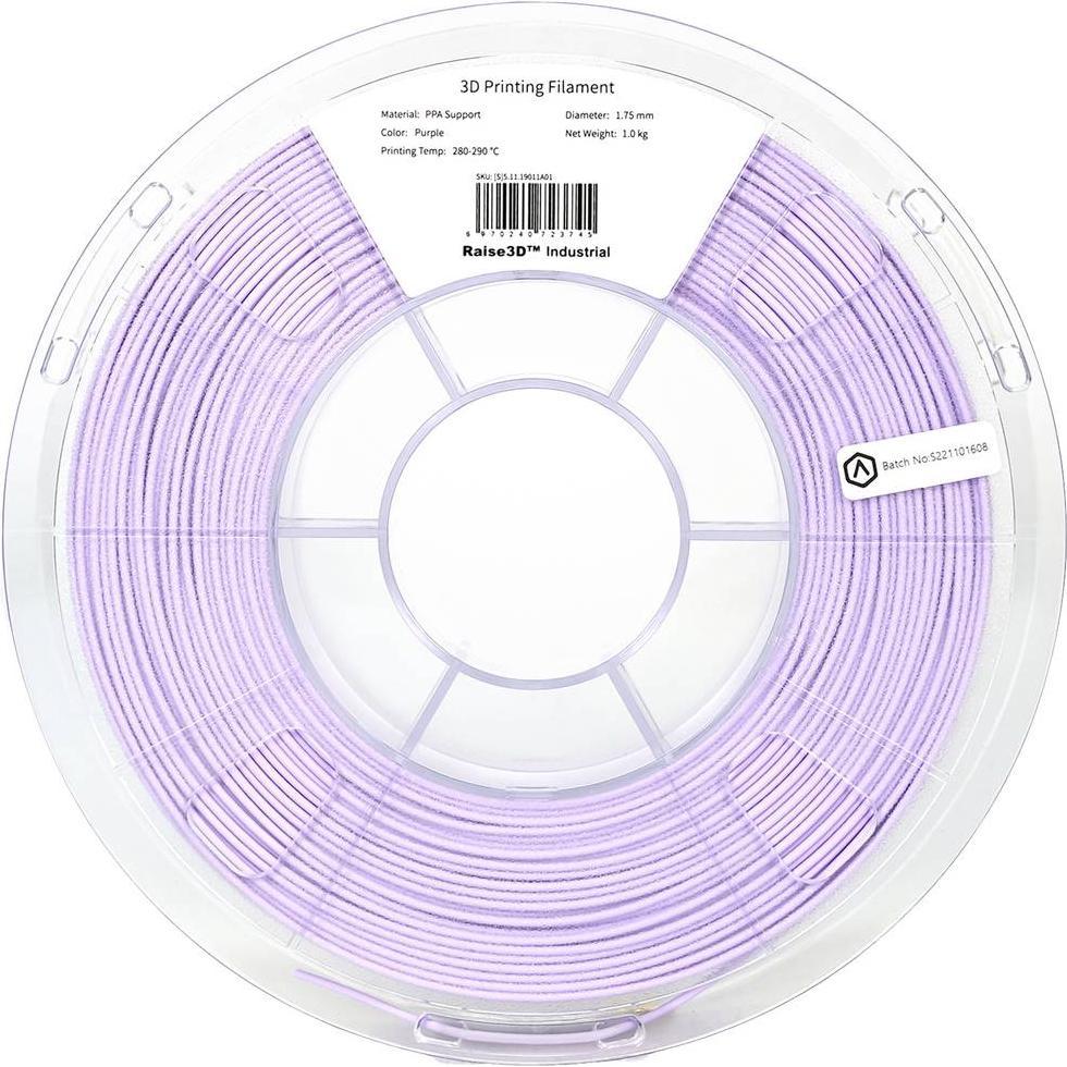 Raise3D Filamento industriale PPA Supporto 1.0kg 1.75mm (POLIAMMIDE, 1.75 mm, 1000 g, Viola), Filamenti stampa 3D, Viola