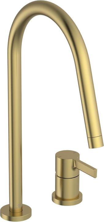 Ideal Standard Two-hole kitchen faucet with high spout, swivel, self-cleaning aerator, backflow prevention