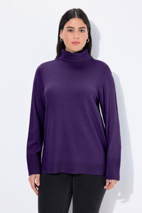 Produktbild Ulla Popken Rollkragenpullover, breite Rippbündchen, Langarm (50, 52)