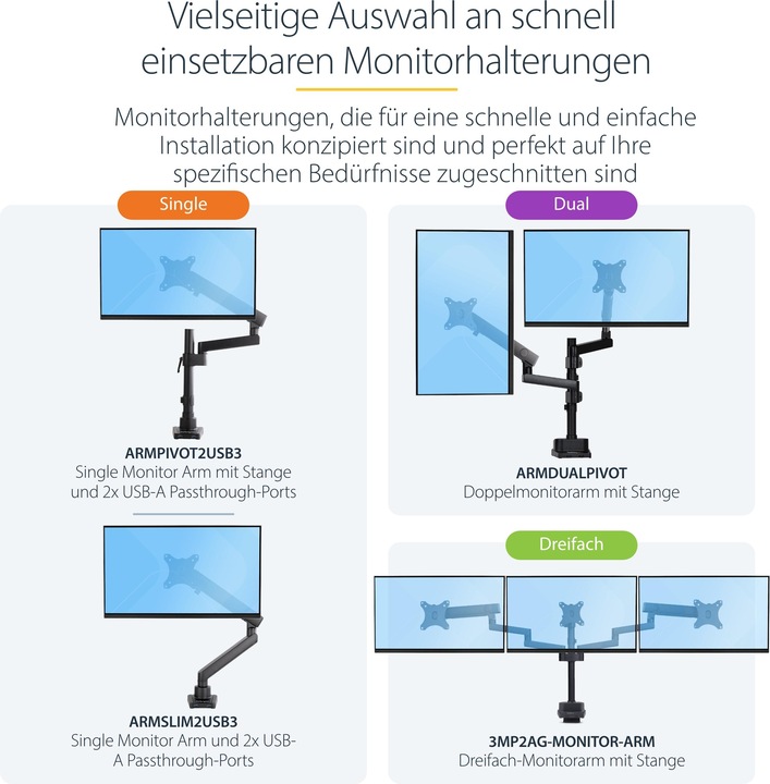 Produktbild StarTech Triple Monitor Desk Mount (Tisch, 27")