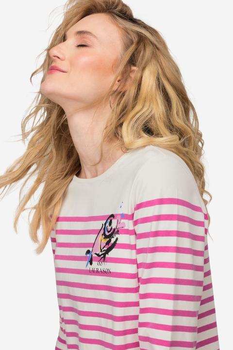 Produktbild Laurasøn T-Shirt, Ringel, Fisch Motiv, Rundhals, Langarm (XL)