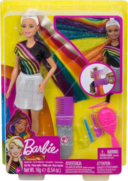 Image du produit Barbie Chevelure Arc-en-Ciel Paillettes - Poupée Mannequin - 5 ans et +