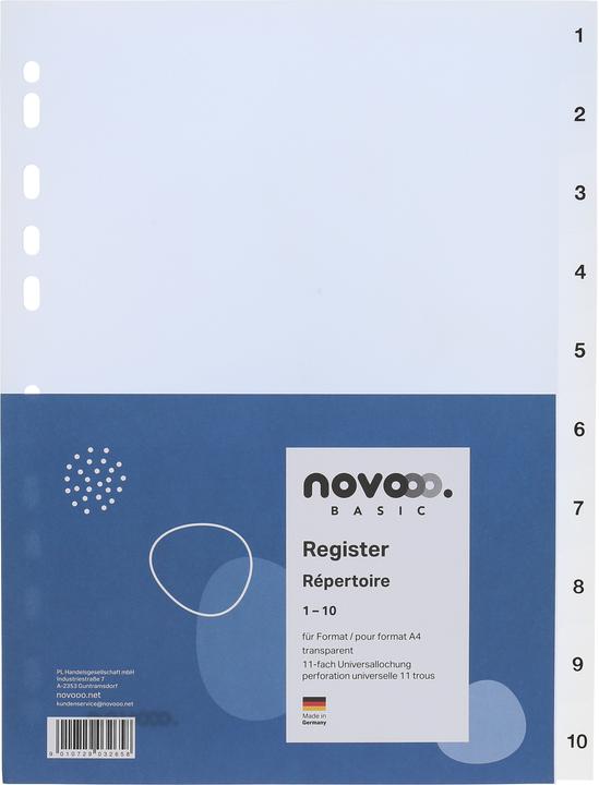 Actual product image Novooo Register PP transparent A4