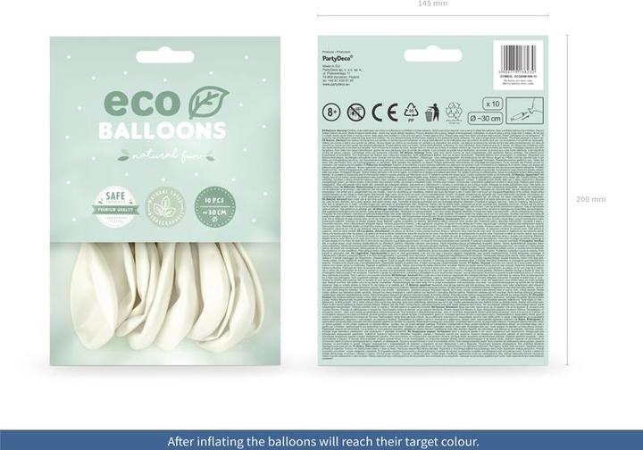 Produktbild Partydeco Eco Ballons Weiss metallic (10 x)