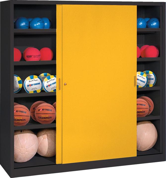Actual product image C+P Ball cabinet (HxWxD: 195x160x50 cm, with solid sheet metal sliding doors, type 4)