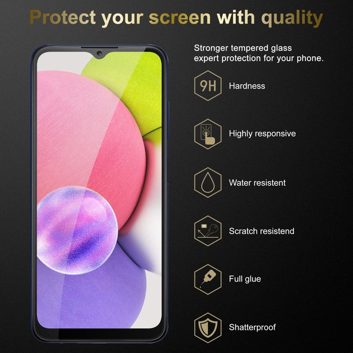 Productafbeelding Cadorabo Glas ter bescherming van het scherm (3 Stuk, Samsung Galaxy A03s)