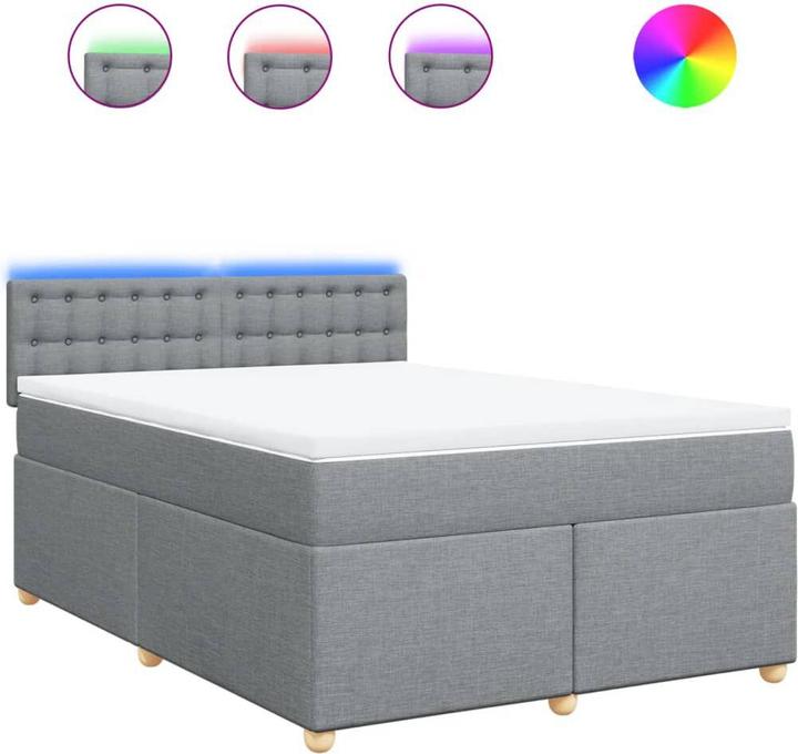 Actual product image vidaXL Bo x spring bed with mattress 140 x 200 cm fabric (140 x 200)