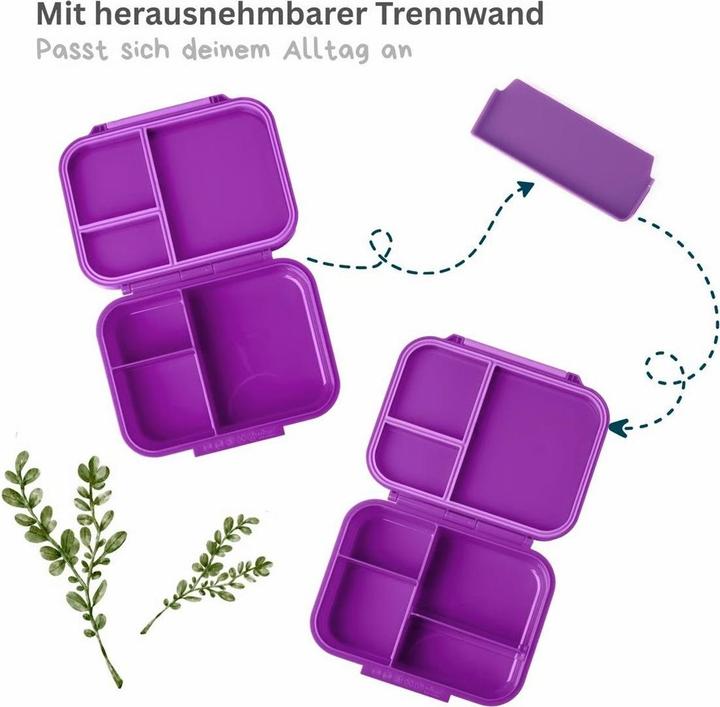 Produktbild Lekkabox Mini Classic Lunchbox mit 3 Fächern & Trenner, lilac