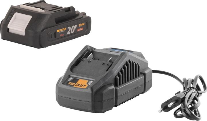 Actual product image Procraft Starter Pack 20 V 20/2.4A Ladegerät + 1x 20/2A Akku 2,0 Ah (20 V)