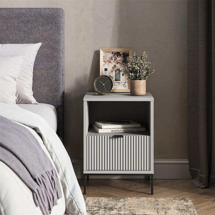 Actual product image Vicco Bedside table Eliza, Grey, 40 x 55 cm with 1 drawer