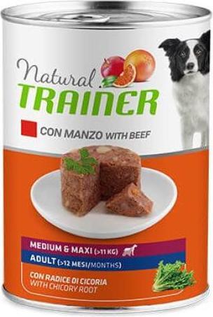 Produktbild Natural Trainer Adult Medium Beef Rice&Chicory (Adult, 12 Stk., 4800 g)