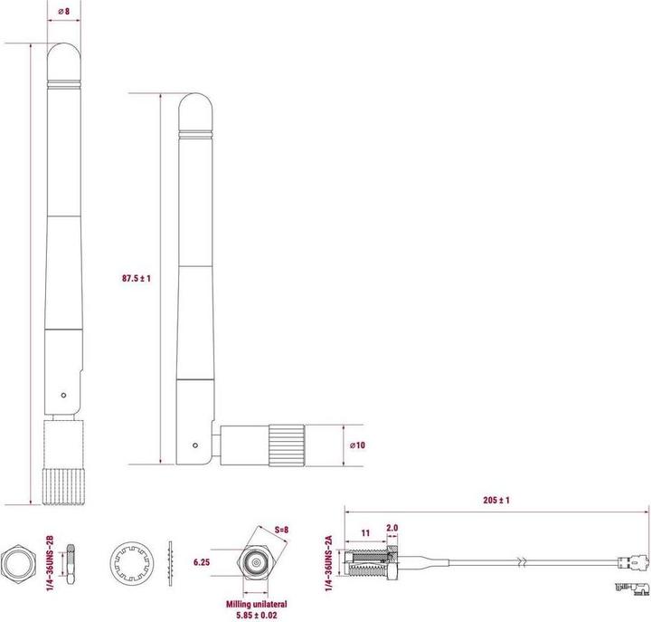 Actual product image Berrybase Antenna kit for Raspberry Pi Compute Module 4