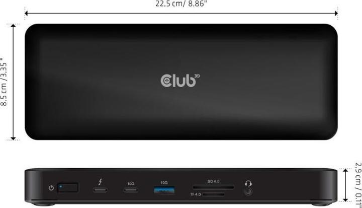 Actual product image Club 3D Club3D Thunderbolt4 16-in-1 Dockingstation 4 Displays St/Bu retail (16 ports)