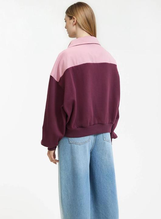 Produktbild La Redoute Collections Sweatshirt mit geknöpftem Trucker-Kragen (M)