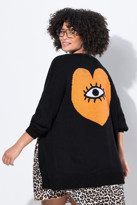 Image du produit Angel of Style Cardigan coupe ouverte, motif « yeux-coeur » dans le dos (42, 44)
