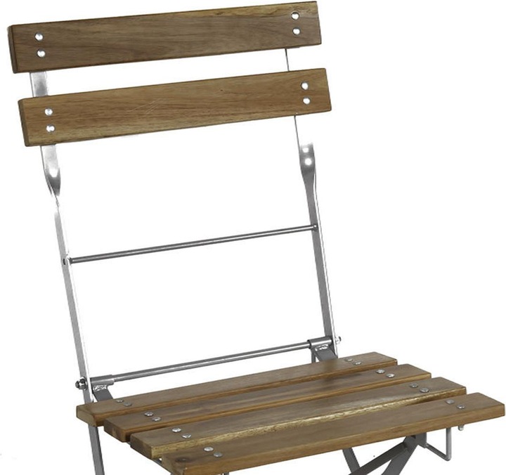 Actual product image Mojawo Beer Garden Set Folding Table + 4 Folding Chairs foldable steel acacia wood 120x70cm (120 cm)