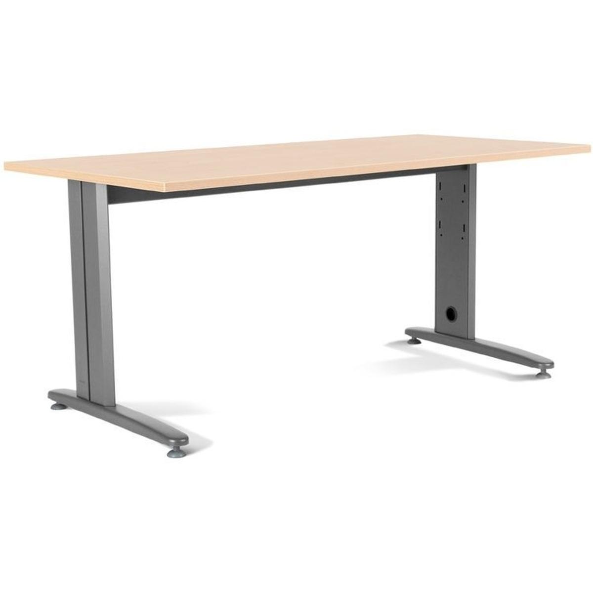 Rocada, Schreibtisch, Schreibtisch Metal BxTxH 180x80x72cm Gestell grau Platte Melamin buche (180 x 80 x 72 cm)