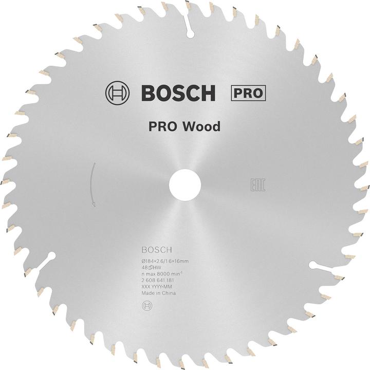 Actual product image Bosch Professional Zubehör PRO Wood circular saw blade, 184 x 2.6 x 16 mm