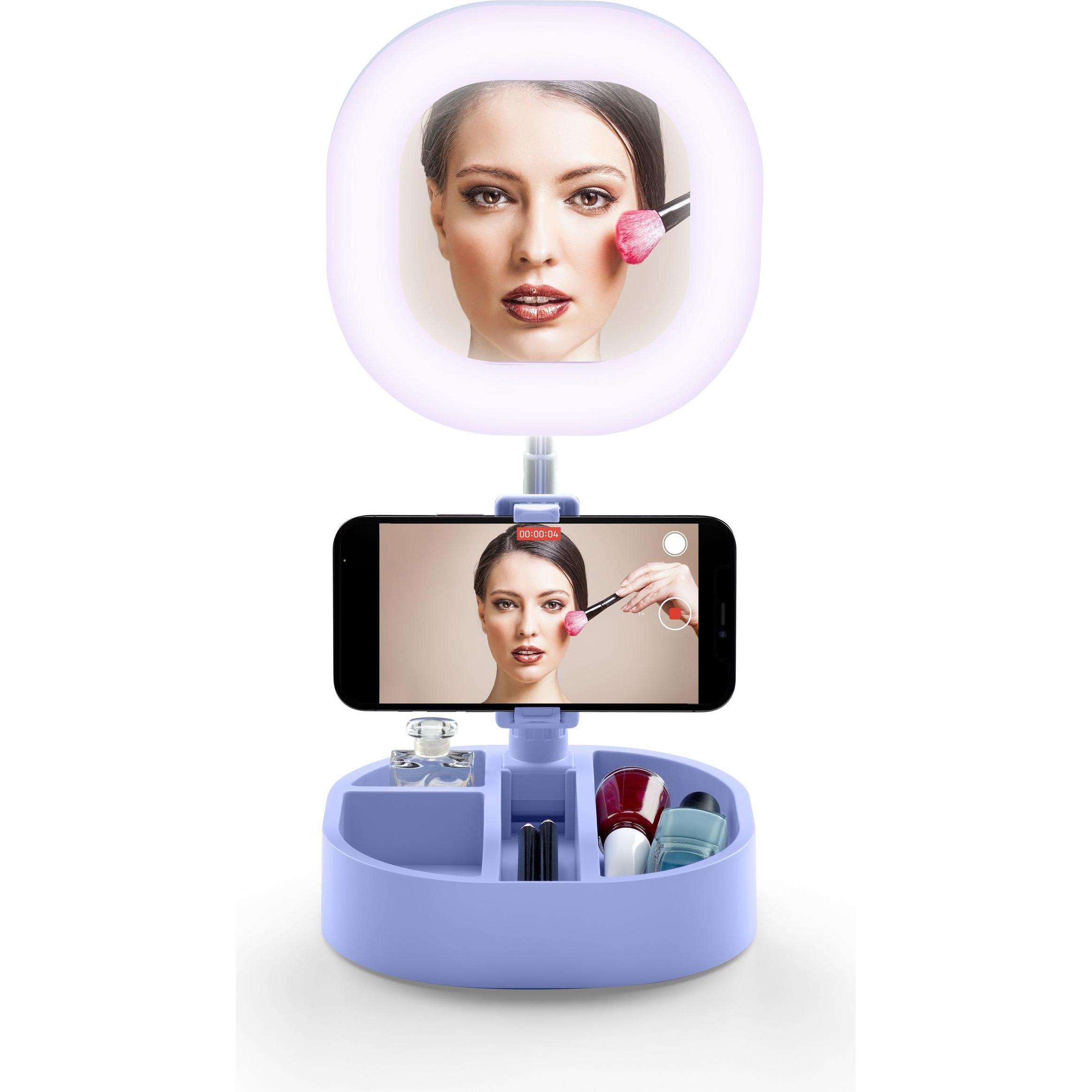 Cellularline Selfie Ring Mirror - Universale, Accessori per cellulare, Blu