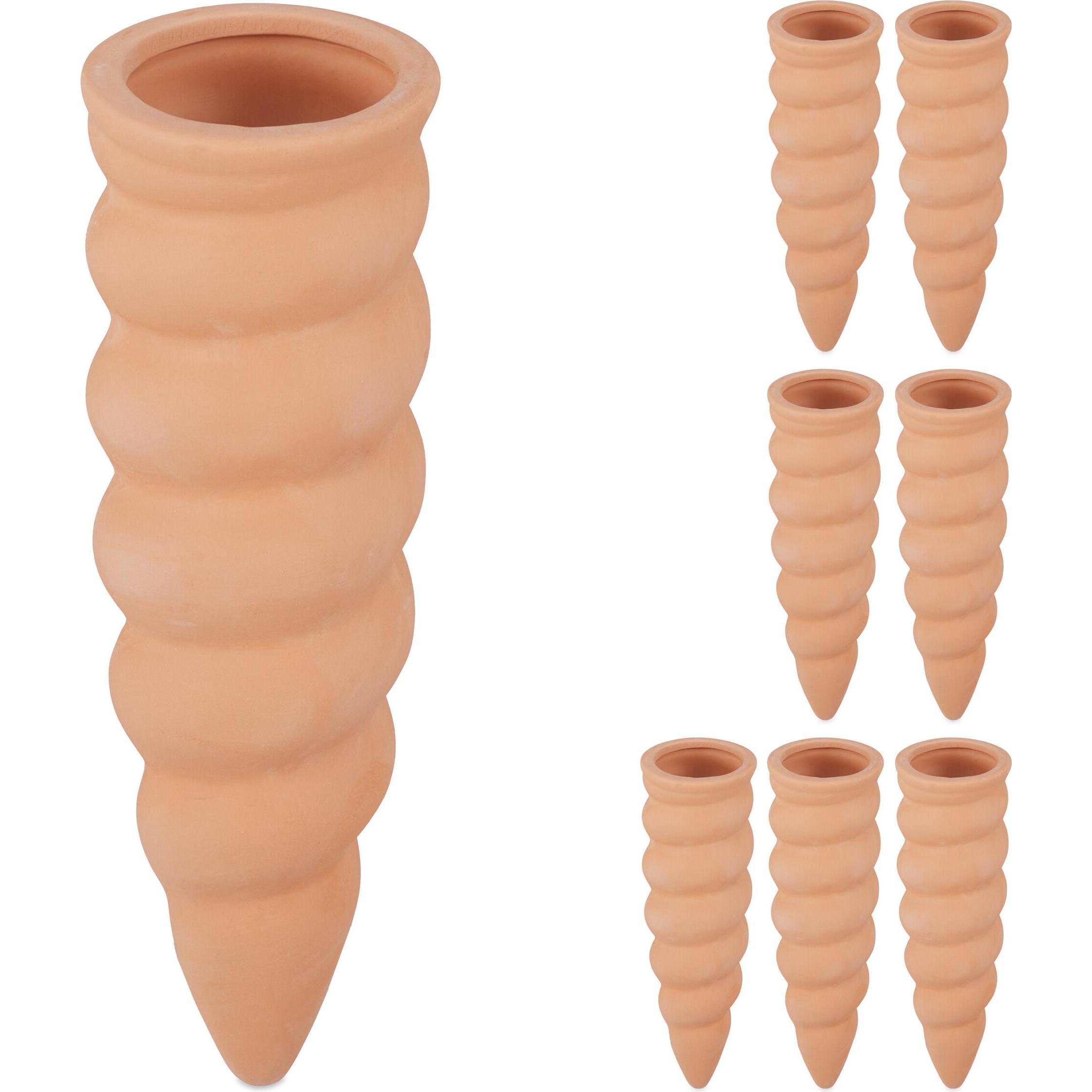 Relaxdays, Bewässerungskugeln + Tonkegel, 8x Tonkegel (Tonkegel Bewässerung)