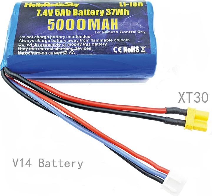 HelloRadio V14 2S Li-Ion 5000mah 7,4V Akku (5000 mAh, 7.40 V)