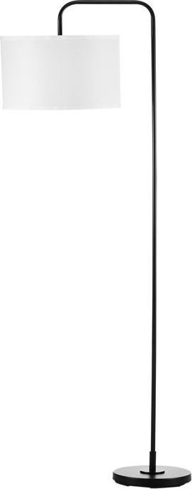 Actual product image Swisshandel24 Stehlampe Wohnzimmer Stehleuchte mit Stoff-Lampenschirm, Fussschalter, Weiss (E27)