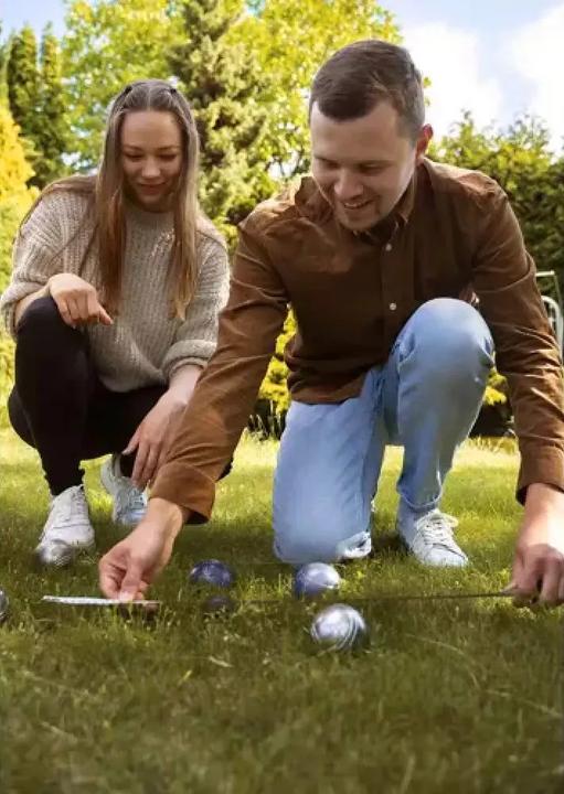 Produktbild Kruzzel BOCCIA Pétanque BOULE SPIEL mit 6 Boulekugeln im Set (6 x, 73 mm)