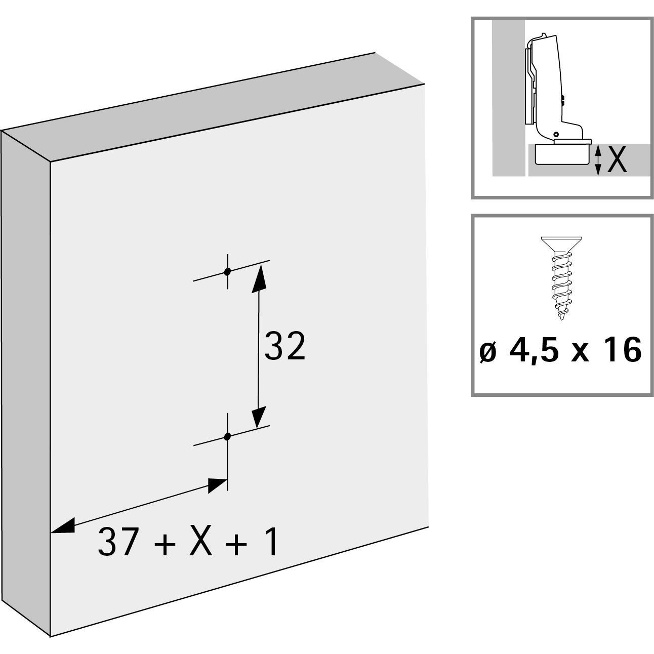 Thumbnail - Hettich, Baubeschläge + Holzverbinder, Kreuzmontageplatte Sensys/Intermat (1 Stk.)