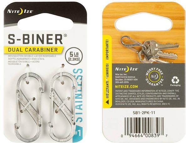 Actual product image Nite Ize Metal S-Biner #1 Set of 2
