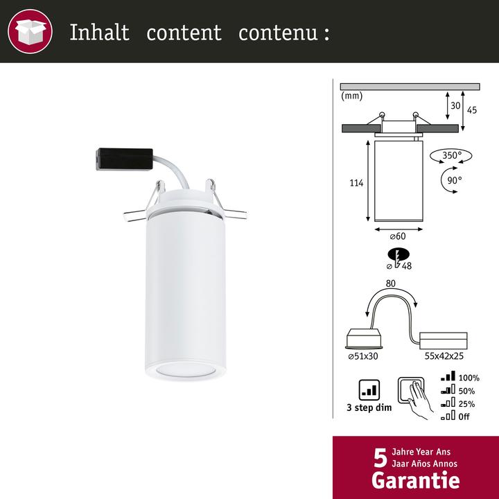 Produktbild Paulmann Einbauleuchte Turnal Set (470 lm)