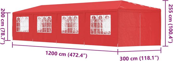 Produktbild vidaXL Party-Zelt (1200 cm, 300 cm)