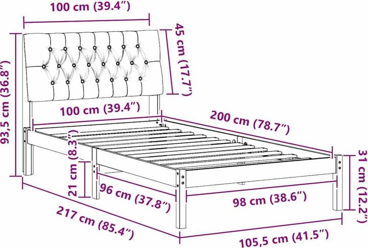 Image du produit vidaXL Bettrahmen (100 x 200 cm)