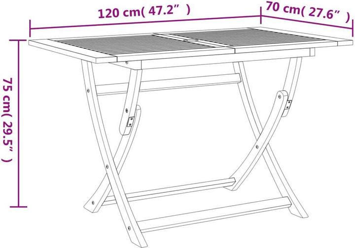 Image du produit vidaXL Table de jardin (120 x 70 x 75 cm)