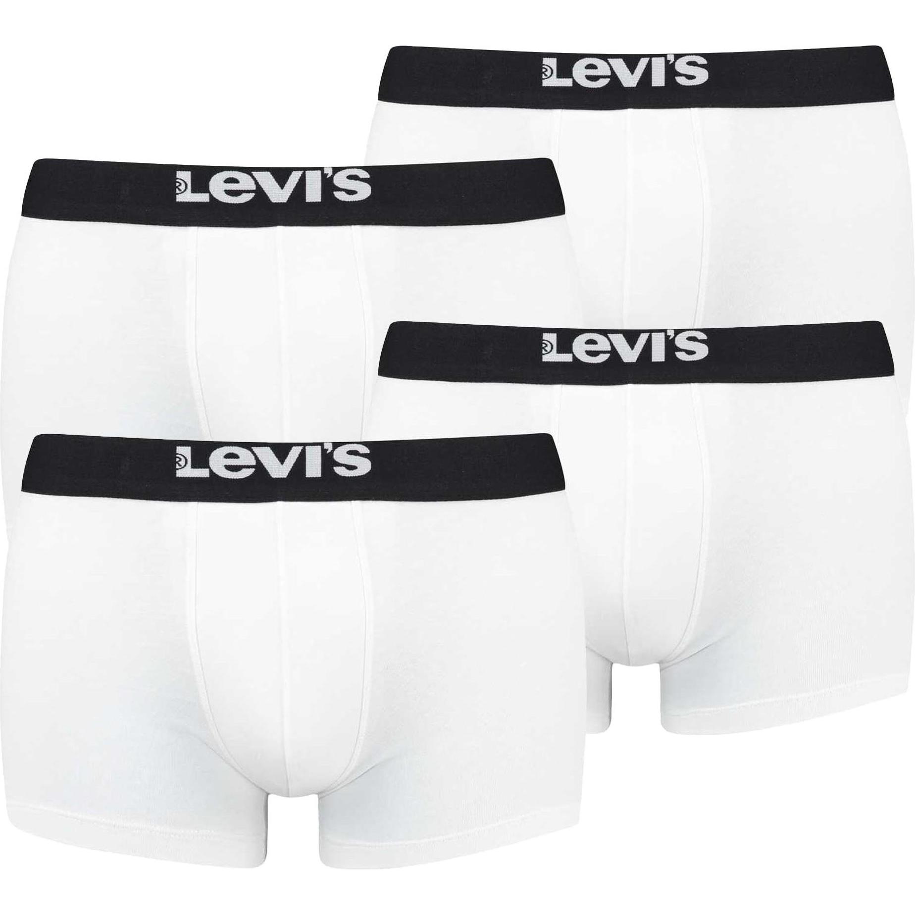 Levis, Herren, Unterhosen, Boxershort Casual Figurbetont, Weiss, (XL, 4er Pack)