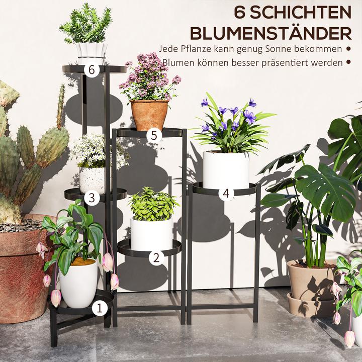 Produktbild Outsunny Pflanzenständer Metall Schwarz