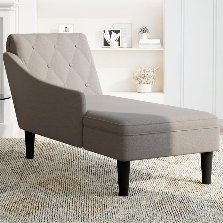 Produktbild vidaXL Chaiselongue Lounge Sofa Recamiere mit Rechter Armlehne Taupe Stoff