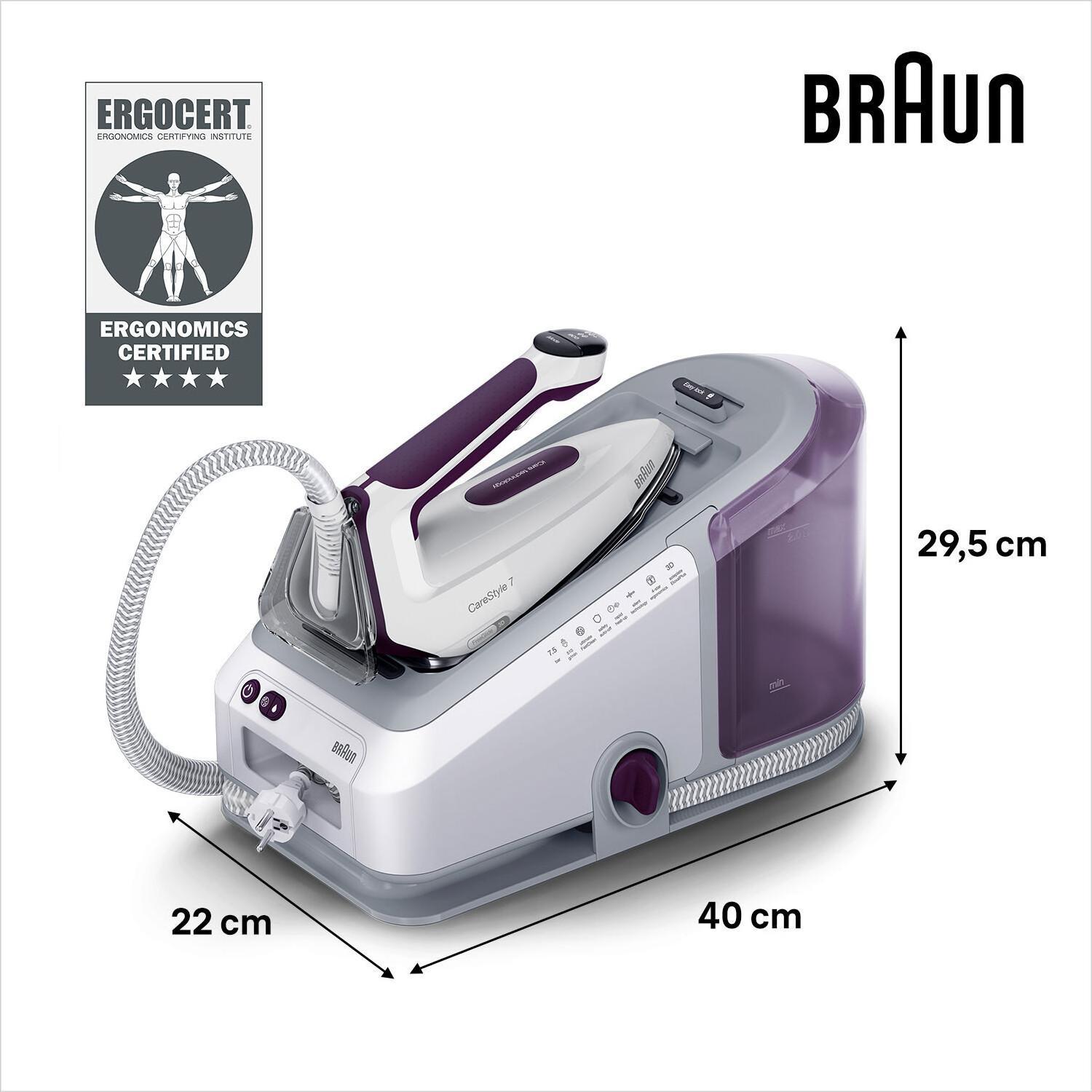 Braun CareStyle 7 IS7266 VI, bianco/viola, Ferro da stiro, Viola