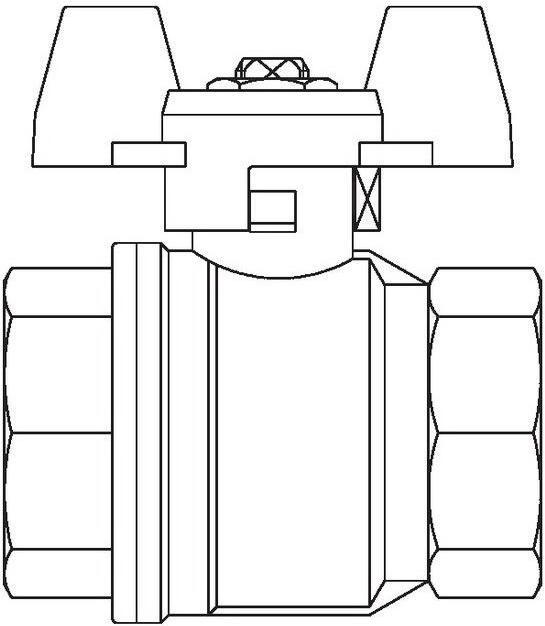 Actual product image Oventrop OV Ball valve Optibal with butterfly handle, PN 16 DN 15, G 1/2inch