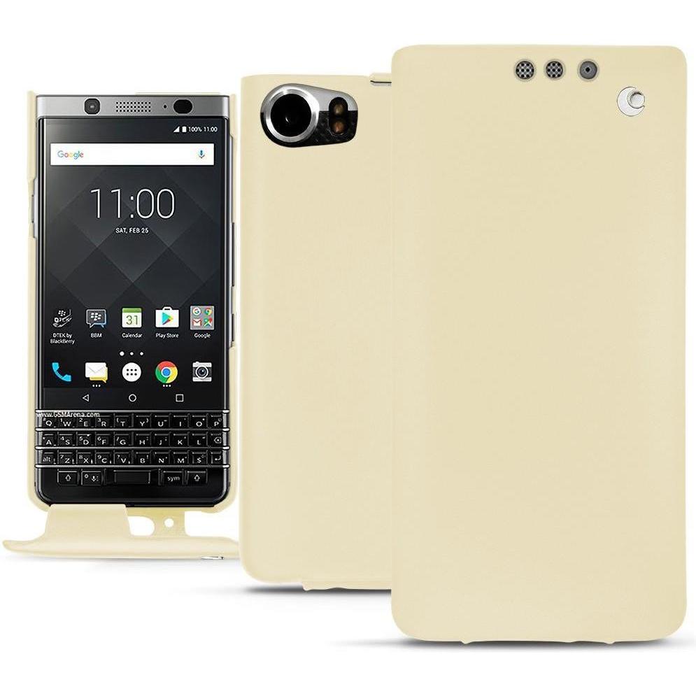 Noreve Lederschutzhülle vertikal (Blackberry KEYone), Smartphone Hülle, Beige