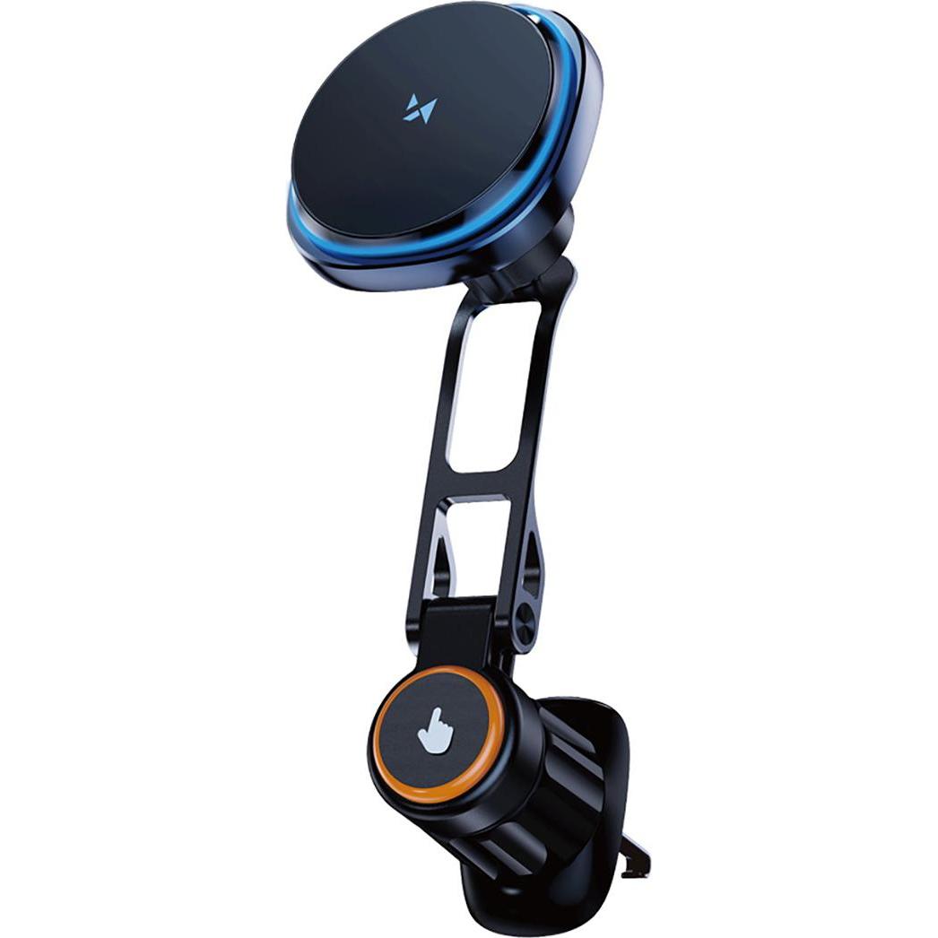 Wozinsky WCT5-6S2Y Car Holder with Qi/MagSafe 15W Inductive Charger for Air Vent - Black, Adattatore per auto, Nero