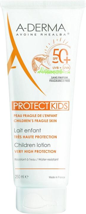 Actual product image A-Derma A derma protect leche niños spf50 250ml (Suntan lotion, SPF 50+, 250 ml)