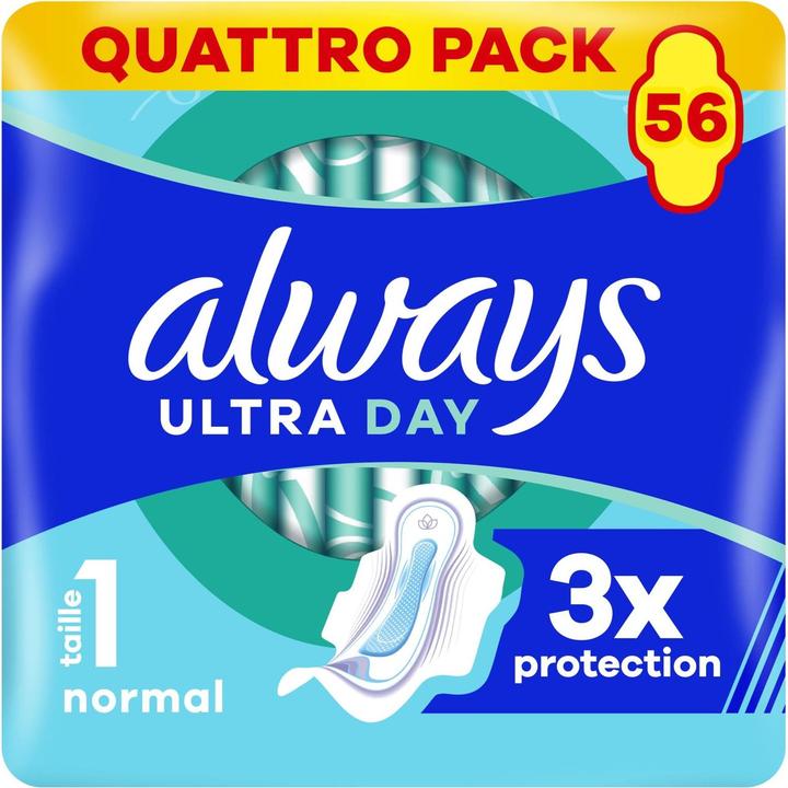 Produktbild Always Ultra Binde Normal mit Flügeln Quattropack 56 Damenbinden (56 x)
