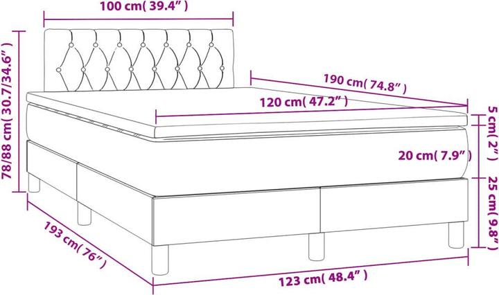 Image du produit vidaXL Boxspringbett (120 x 190 cm)