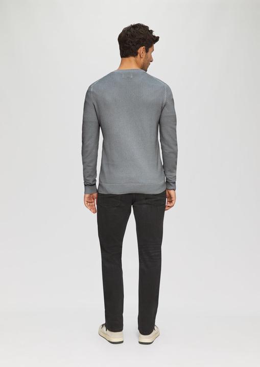 Produktbild S.Oliver Strickpullover Strukturierter Strickpullover mit Logo-Patch (XXL)