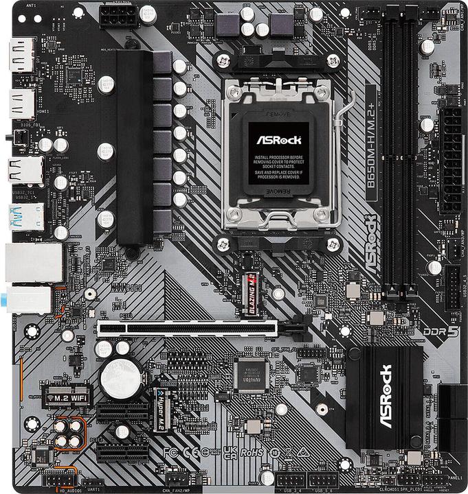 Image du produit AsRock B650M-H/M.2+ (AM5, AMD B650, mATX)